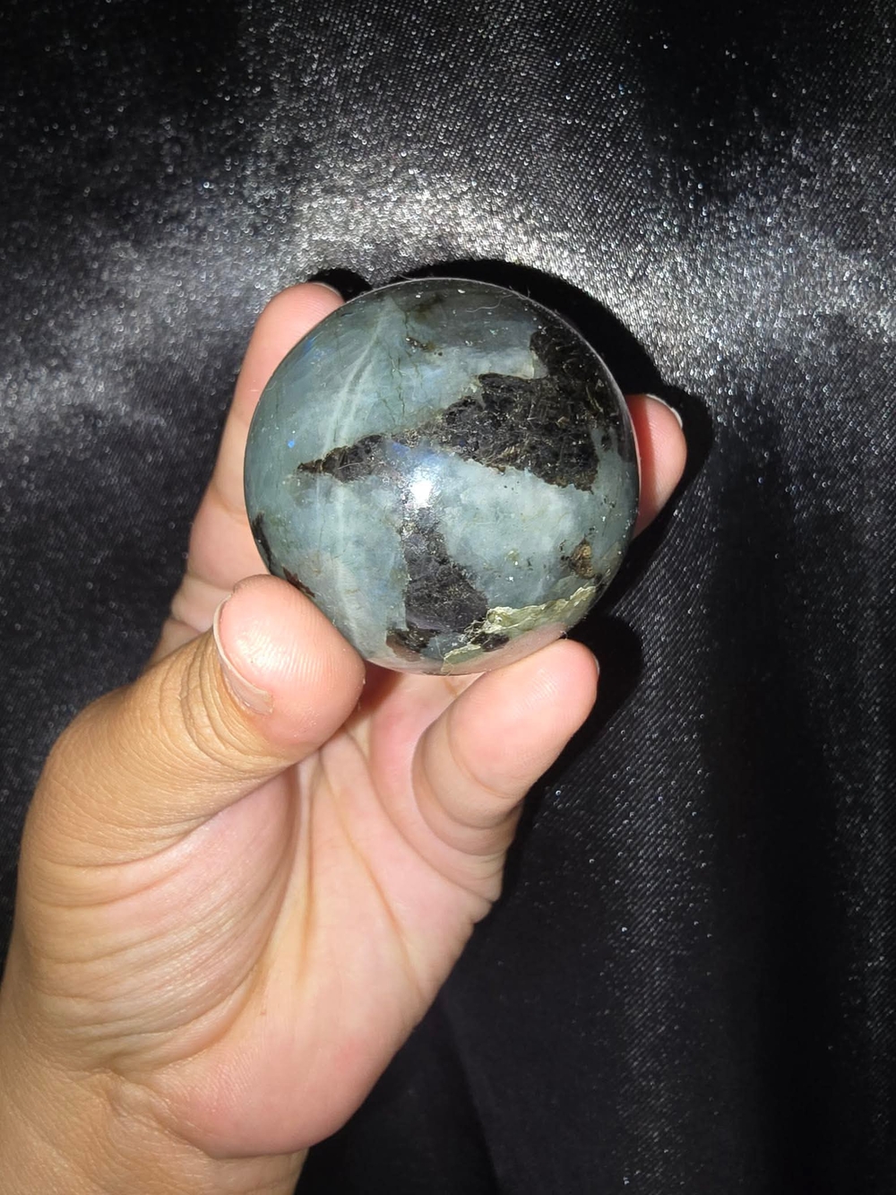 Polished Flashy Labradorite Crystal Sphere – Natural Mineral Orb Display